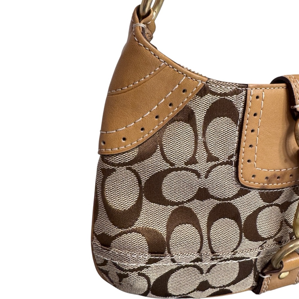 VTG Coach Signature C Hamptons Mini Hobo Shoulder Bag Wallet Y2K Tan Gold 10534 - Picture 5 of 16
